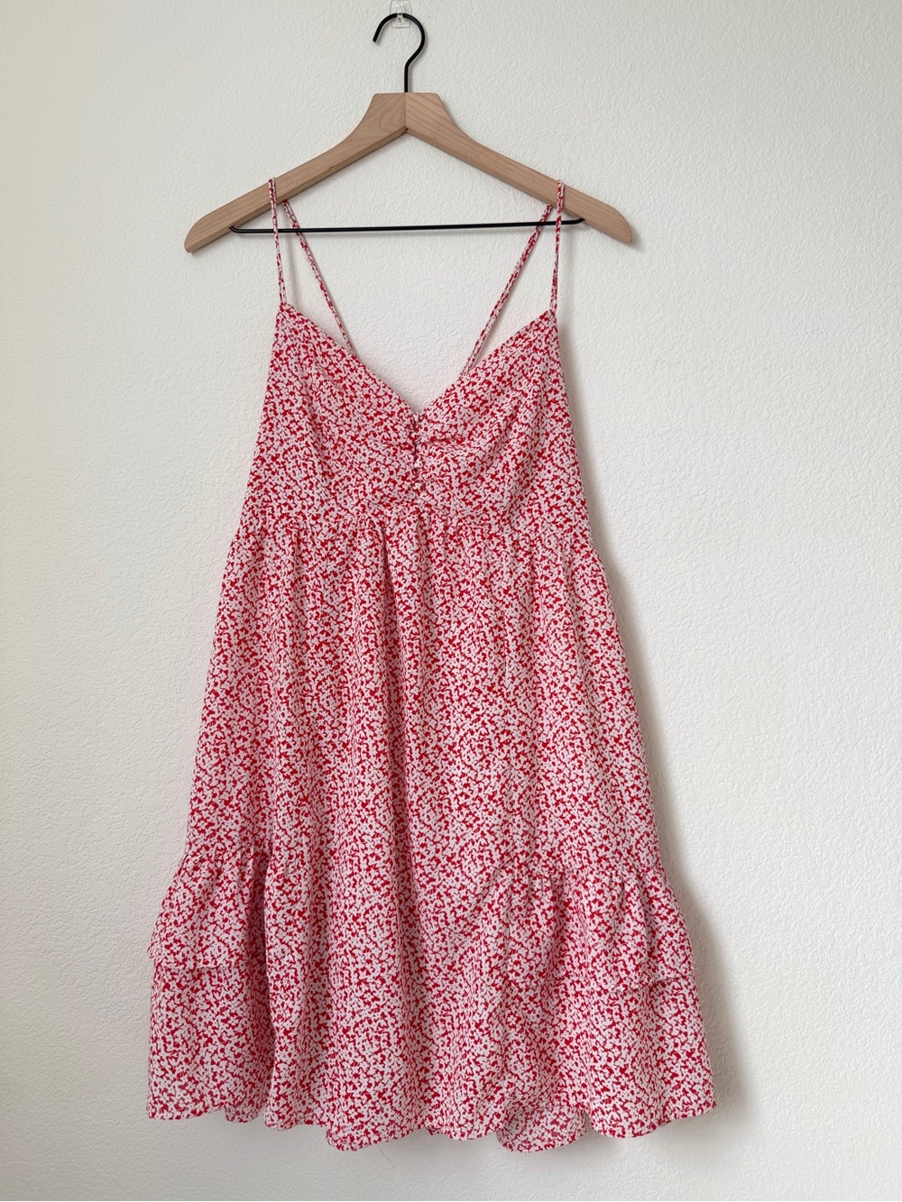 Altar’d State Red Floral Spaghetti-Strap Sundress Size Medium